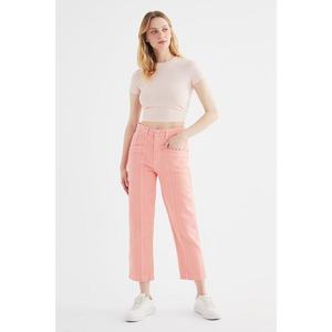 Trendyol Pink Stitch Detailed High Waist Mom Jeans vyobraziť