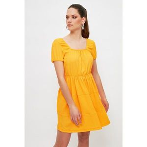 Trendyol Orange Square Neck Knitted Dress vyobraziť