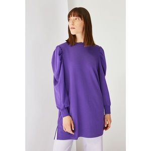 Trendyol Purple Sleeve Detailed Knitted Tunic vyobraziť