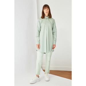 Trendyol Mint Shirt Collar Tunic vyobraziť