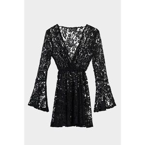 Trendyol Black Lace Double Breasted Beach Dress vyobraziť