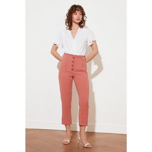 Trendyol Dried Rose Petite Front Buttoned Trousers vyobraziť