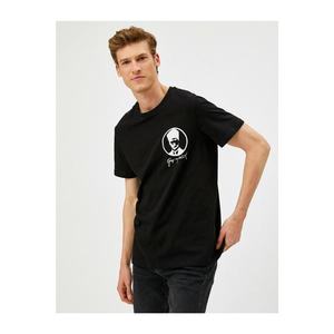 Koton Men's Black Ataturk Printed T-Shirt vyobraziť