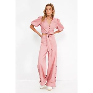 Trendyol Pink Button Detailed Trousers vyobraziť