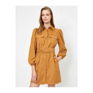 Koton Women's Brown Belt Detailed Dress vyobraziť