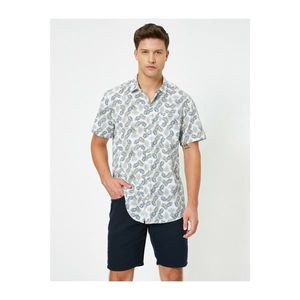Koton Men's Cotton Short Sleeve Patterned Shirt vyobraziť