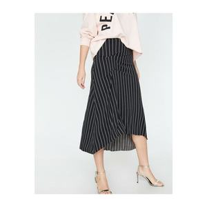 Koton Women Black Normal Waist Midi Striped Skirt vyobraziť