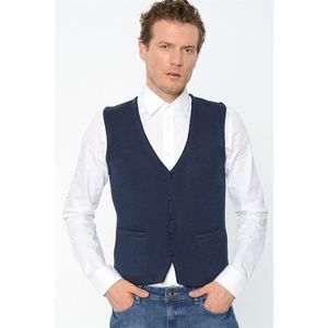 Y8610 DEWBERRY TRİKO VEST-INDIGO vyobraziť