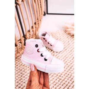 Children's High Sneakers With A Zipper BIG STAR HH374191 Pink vyobraziť