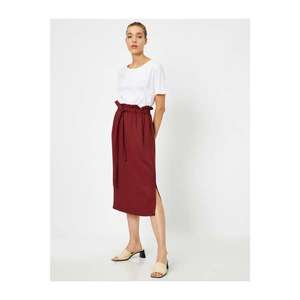 Koton Women's Burgundy Slit Detailed Skirt vyobraziť