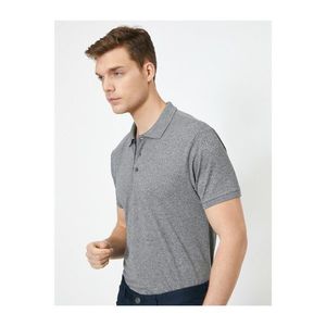 Koton Men's Grey Short Sleeve Polo Neck T-Shirt vyobraziť