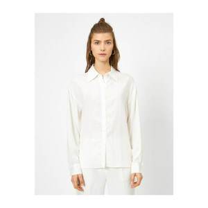 Koton Women's White Classic Collar Shirt vyobraziť