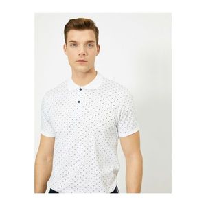 Koton Cotton Slim Fit T-shirt with Male White Polo Neck Pattern vyobraziť