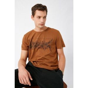Koton Men's Camel Feather T-Shirt vyobraziť