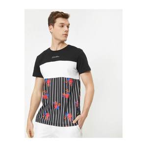 Koton Men's T-shirt Cotton Bicycle Collar Short Sleeves vyobraziť