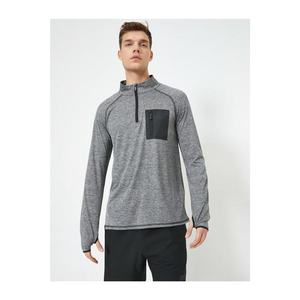 Koton High Collar Pocket Detail Sweatshirt with Zipper Detail vyobraziť