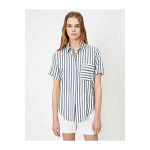 Koton Women's Blue Striped Shirt 68552pw vyobraziť