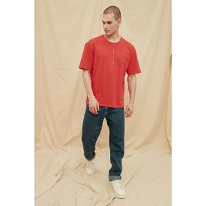 Trendyol Red Male 100% Organic Cotton T-Shirt vyobraziť