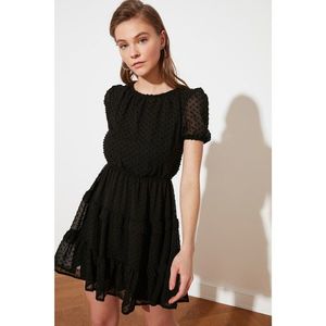 Trendyol Black Fabric Textured Dress vyobraziť
