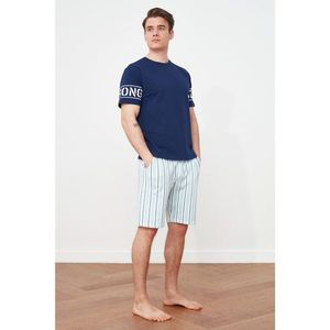 Trendyol Navy Blue Printed Knitted Pyjama Set vyobraziť