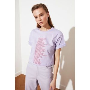 Trendyol Lila Boyfriend Knitted T-Shirt vyobraziť