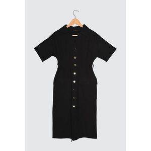 Trendyol Black Button Dress vyobraziť