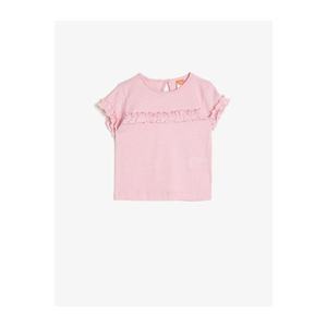 Koton Baby Girl Pink Frill Detailed T-Shirt vyobraziť