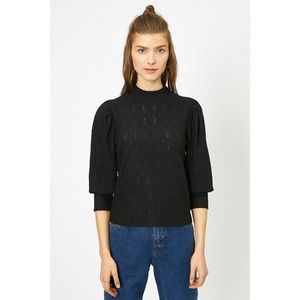 Koton Women's Black Lace Detailed T-Shirt vyobraziť