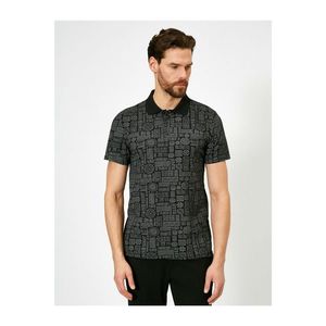 Koton Men's Polo Neck Ethnic Pattern Single Jersey Fabric Slim Fit T-shirt vyobraziť
