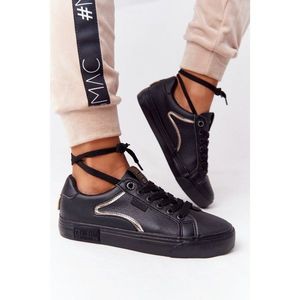 Women's Leather Sneakers BIG STAR HH274078 Black-Silver vyobraziť