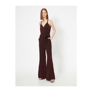 Koton Women's Red Glitter Detail Jumpsuit vyobraziť