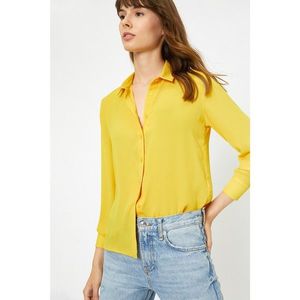 Koton Women's Yellow Classic Collar Shirt vyobraziť