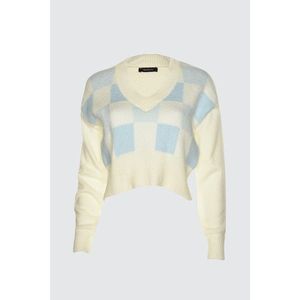 Trendyol Ecru Jacquard Crop Knitwear Sweater vyobraziť
