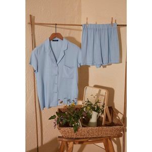 Trendyol Blue Viscous Pyjama Set vyobraziť