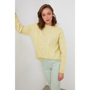 Trendyol Yellow Braided Knitwear Sweater vyobraziť