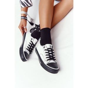 Women's Leather Sneakers BIG STAR HH274147 White-Black vyobraziť