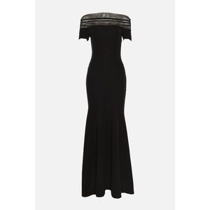 Trendyol Black Neck Detailed Evening Dress & Graduation Gown vyobraziť