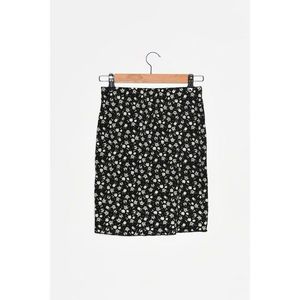 Trendyol Black Ruffle Detailed Printed Knitted Skirt vyobraziť