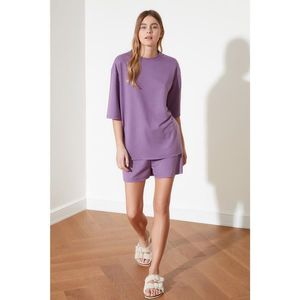 Trendyol Purple Bicycle Collar Oversize Knitted Pyjama Set vyobraziť