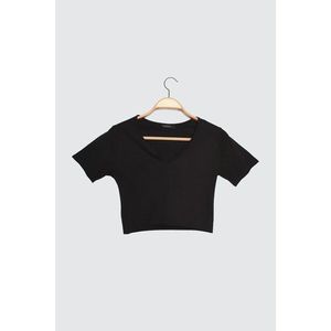 Trendyol Knitted T-Shirt WITH Black Crop Collar Detail vyobraziť