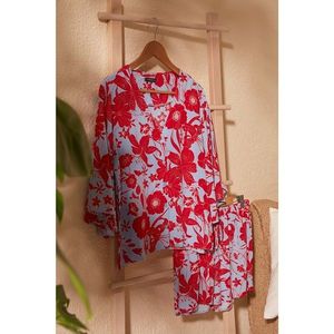 Trendyol Flower Pattern Viscoon Woven Pyjamas Set vyobraziť