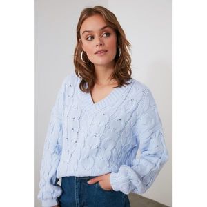 Trendyol Blue Knitted Knitwear Sweater vyobraziť