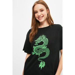 Trendyol Black Knitted T-Shirt vyobraziť