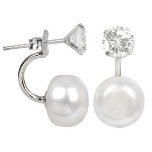 JwL Luxury Pearls Originálne náušnice s pravou perlou a kryštálom 2v1 JL0059 vyobraziť