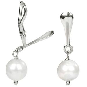 JwL Luxury Pearls Strieborné náušnice klipsy s pravou bielou perlou JL0155 vyobraziť