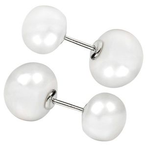 JwL Luxury Pearls Strieborné obojstranné náušnice s pravými bielymi perlami JL0255 vyobraziť