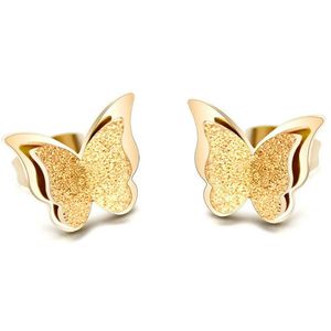Troli Pozlátené motýlie náušnice Metal Butterfly KES-048-GOLD vyobraziť