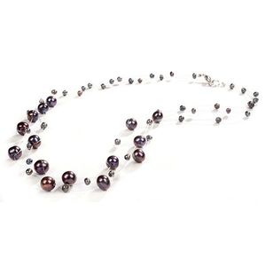 JwL Luxury Pearls Náhrdelník z levitujúich tmavých pravých perál JL0325 vyobraziť