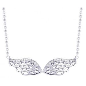 Preciosa Strieborný náhrdelník so zirkónmi Angel Wings 5217 00 vyobraziť