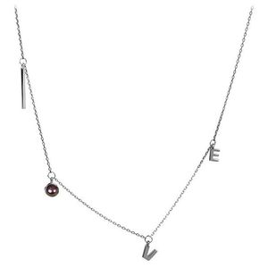 JwL Luxury Pearls Strieborný náhrdelník Love s pravou perlou JL0339 vyobraziť
